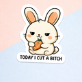 Today I Cut a Bitch Funny Sticker