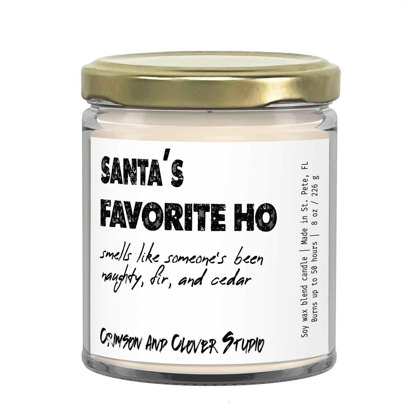 Santa's Favorite Fir and Cedar Funny Candle-Candles-Crimson and Clover Studio