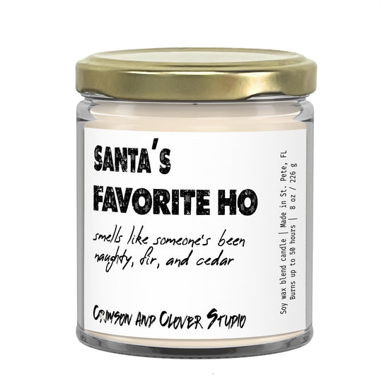 Santa's Favorite Fir and Cedar Funny Candle-Candles-Crimson and Clover Studio
