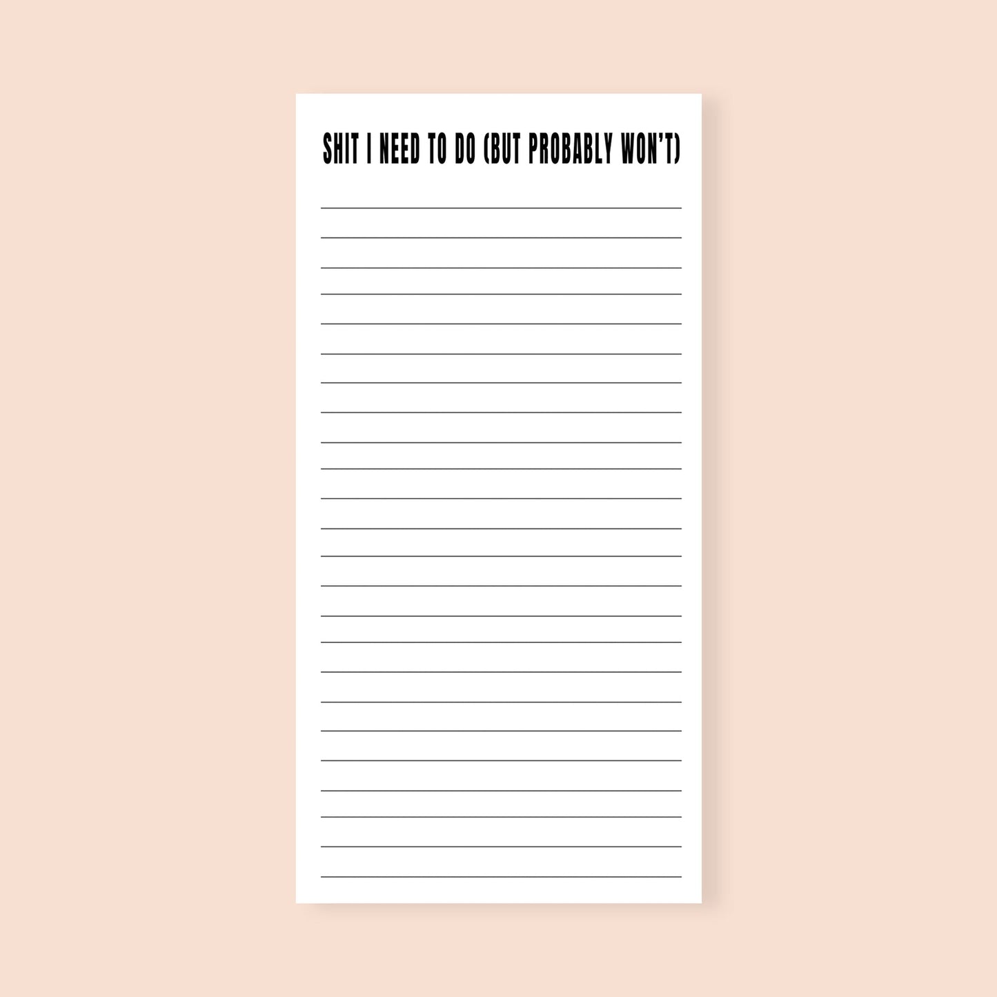 Shit I Need to Do (But Probably Won't) Funny Notepad-notepad-Crimson and Clover Studio