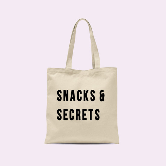 Snacks & Secrets Tote Bag-Totes-Crimson and Clover Studio