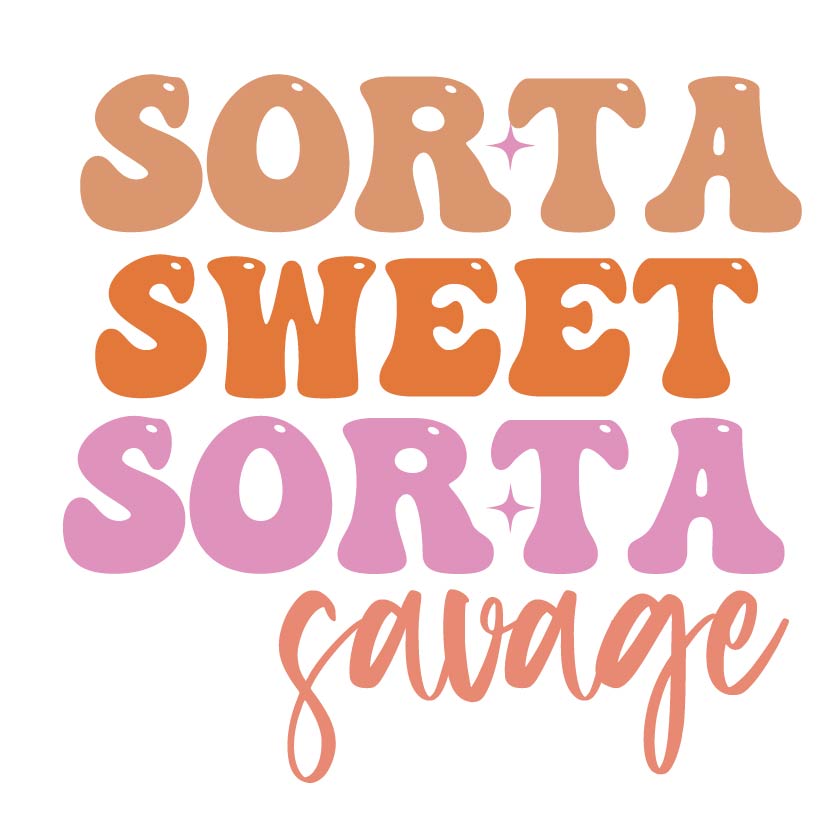 Sorta Sweet Sorta Savage Funny Sticker-sticker-Crimson and Clover Studio