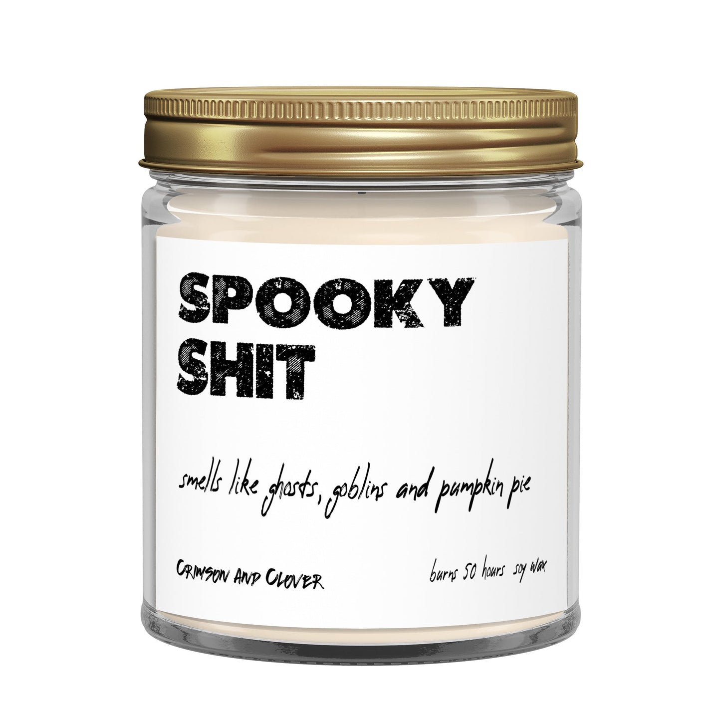 Load image into Gallery viewer, Spooky Shit Pumpkin Soy Candle 9 oz-Candles-Crimson and Clover Studio
