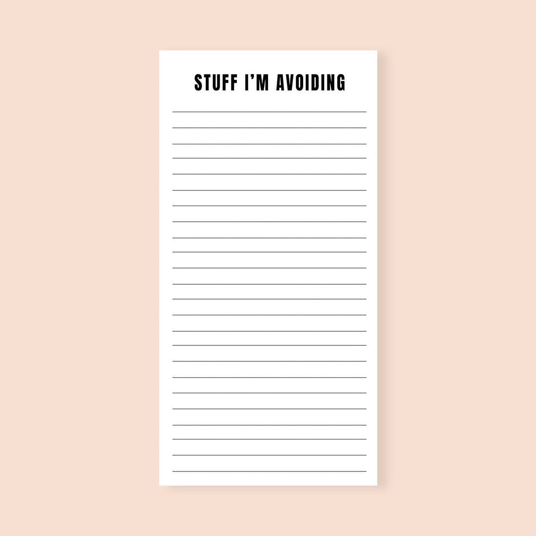 Stuff I'm Avoiding Funny Notepad | Crimson and Clover Studio