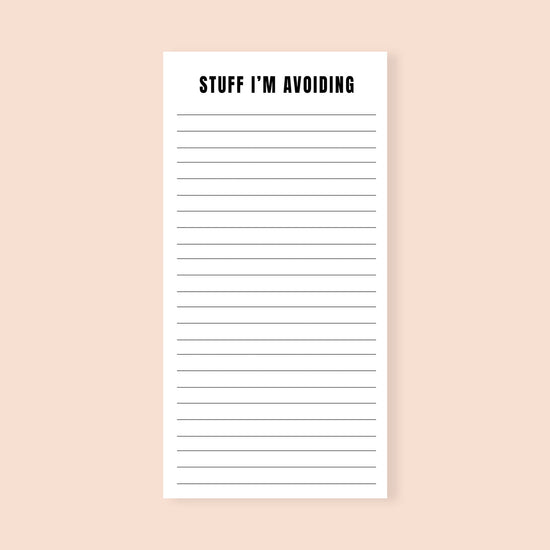 Stuff I'm Avoiding Funny Notepad-notepad-Crimson and Clover Studio