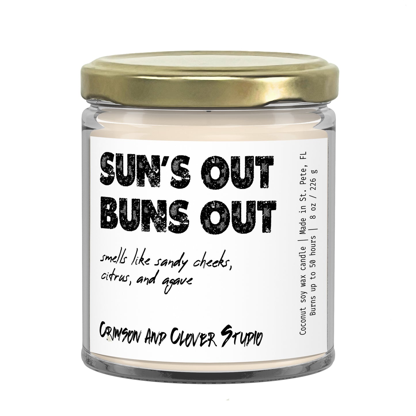 Sun's Out Buns Out Funny Candle-Candles-Crimson and Clover Studio