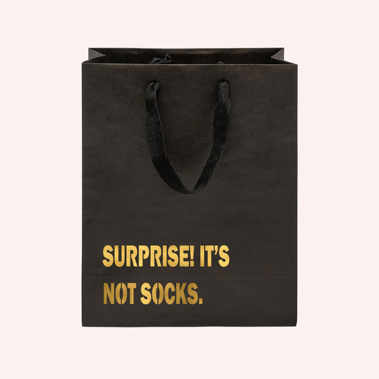 Surprise! It's Not Socks. Funny Gift Bag-gift bag-Crimson and Clover Studio