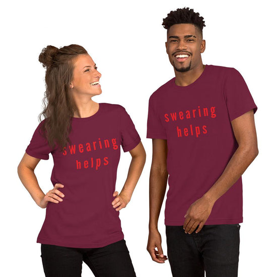 Swearing Helps Eco Friendly Unisex Shirt-Tees-Crimson and Clover Studio