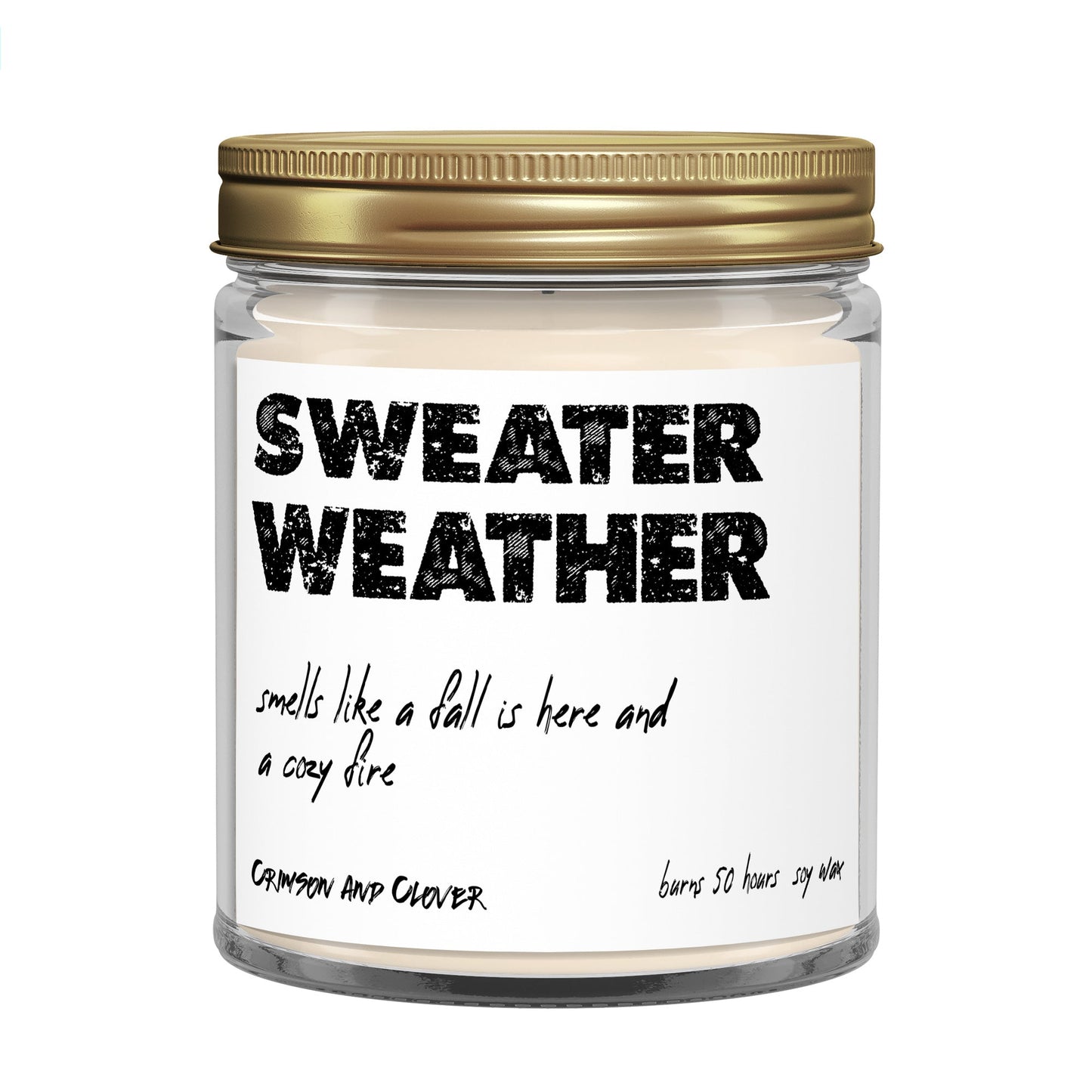 Sweater Weather Cozy Fire Funny Candle-Candles-Crimson and Clover Studio