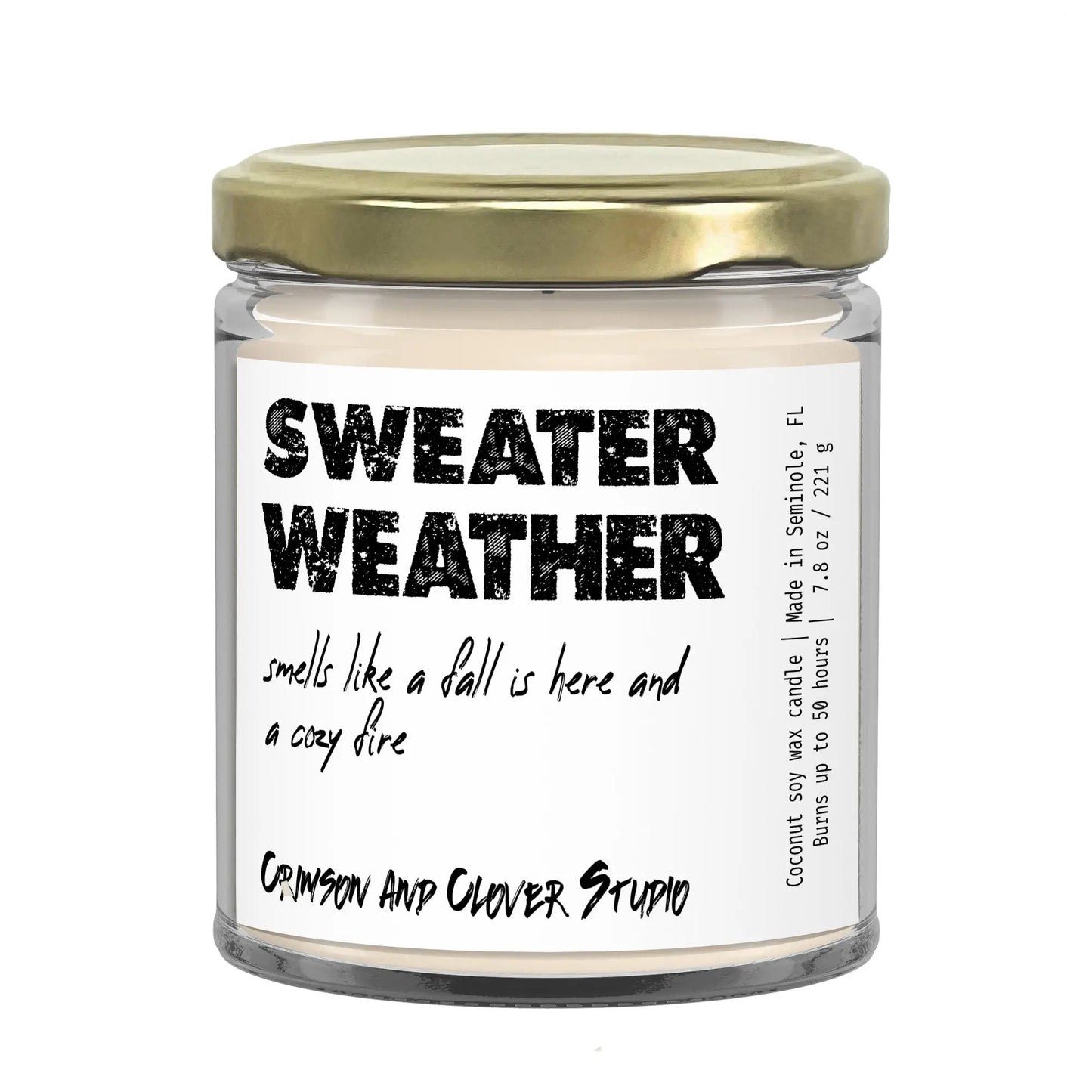 Sweater Weather Cozy Fire Funny Candle