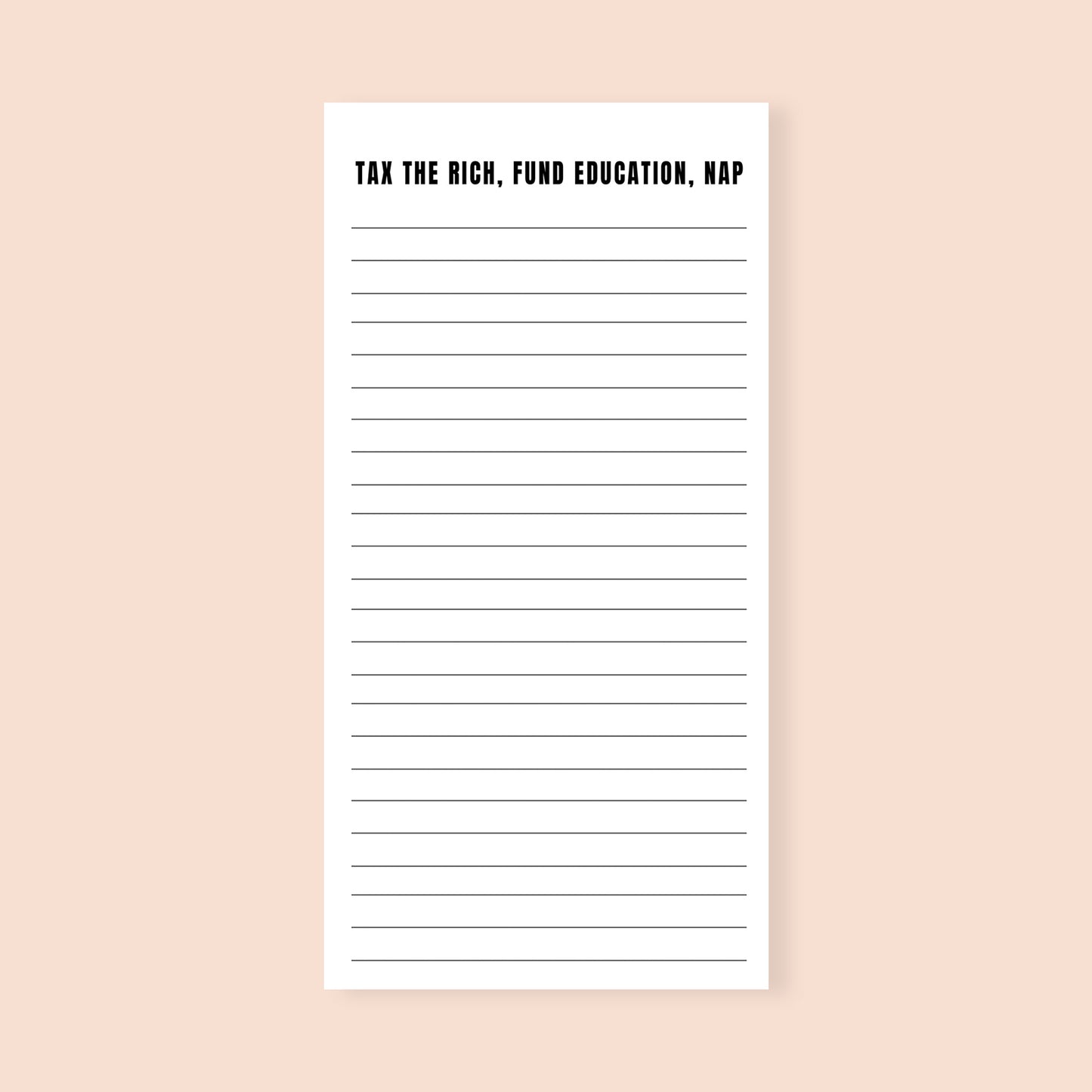 Tax the Rich, Fund Education, Nap Funny Notepad-notepad-Crimson and Clover Studio