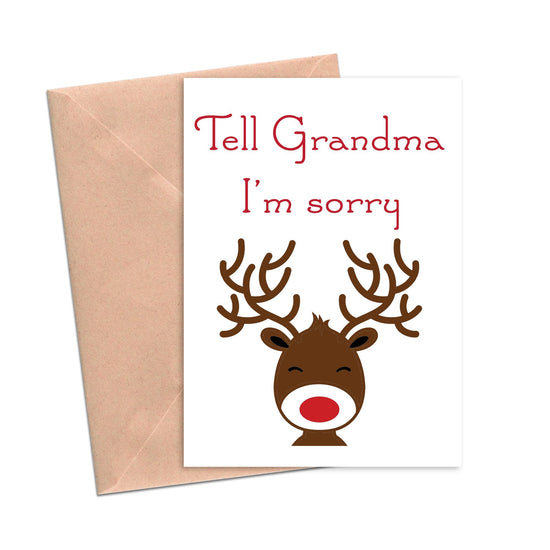 Tell Grandma I'm Sorry Funny Christmas Card-Holiday Cards-Crimson and Clover Studio