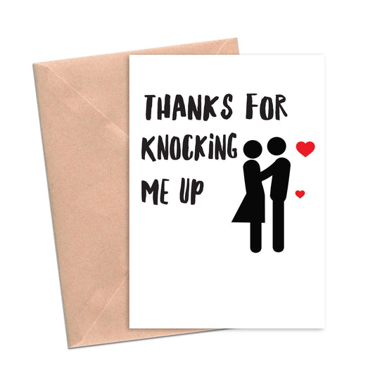 Thanks for Knocking Me Up Funny Husband Father's Day Card-Mom and Dad-Crimson and Clover Studio