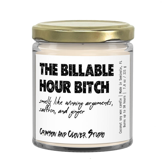 The Billable Hour Bitch Red Ginger and Saffron Funny Soy Candle-Candles-Crimson and Clover Studio