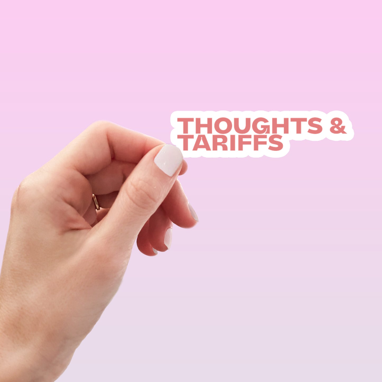 Thoughts and Tariffs Funny Sticker-sticker-Crimson and Clover Studio