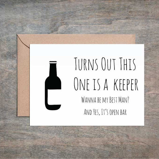Turns Out This One is a Keeper Groomsmen Funny Card-Bridesmaid Groomsmen Cards-Crimson and Clover Studio