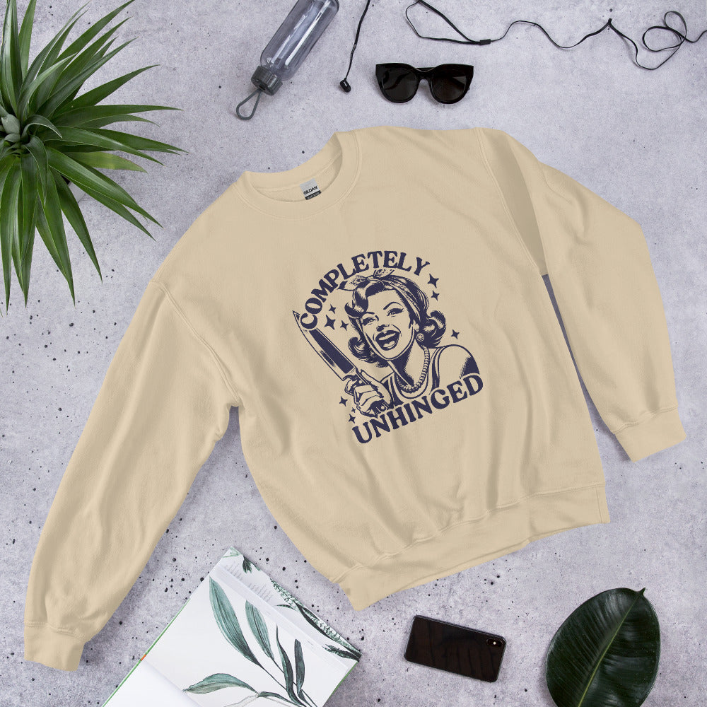 Unhinged Funny Sweatshirt-sweatshirt-Crimson and Clover Studio