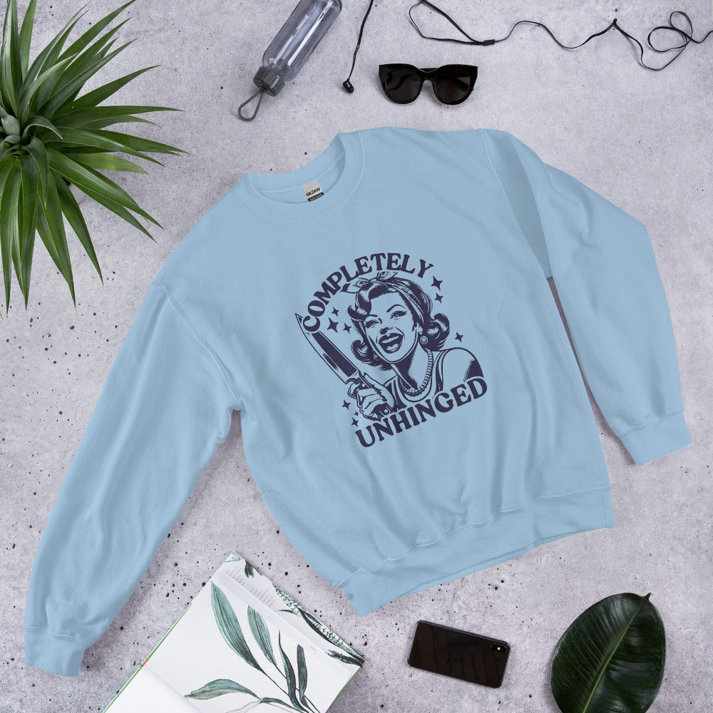 Unhinged Funny Sweatshirt-sweatshirt-Crimson and Clover Studio