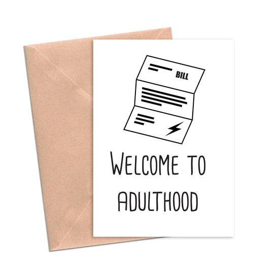Welcome to Adulthood Graduation Card-Graduation Card-Crimson and Clover Studio