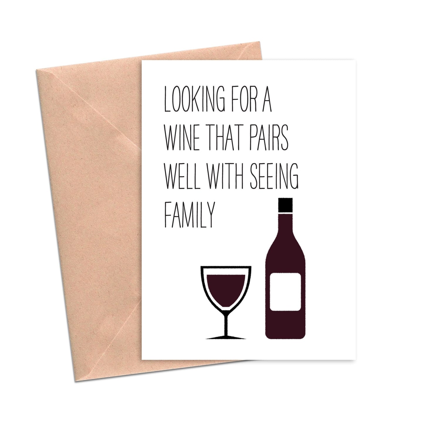 Wine Pairing Family Funny Holiday Card-Holiday Cards-Crimson and Clover Studio