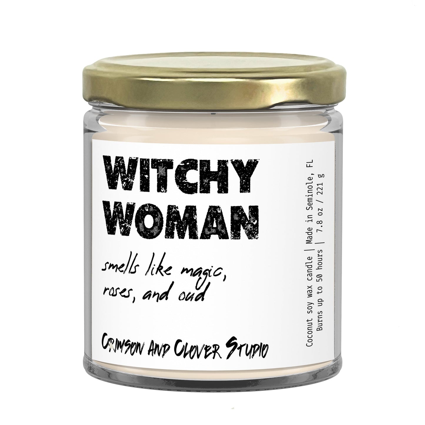 Witchy Woman Rose and Oud Funny Soy Candle-Candles-Crimson and Clover Studio