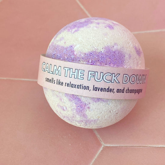 Load image into Gallery viewer, Calm the Fuck Down Funny Bath Bomb-bath bombs-Crimson and Clover Studio
