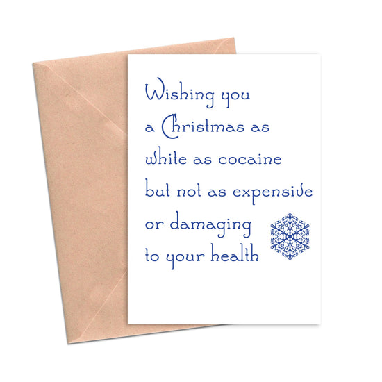 Cocaine Christmas Christmas Funny Holiday Card-Holiday Cards-Crimson and Clover Studio