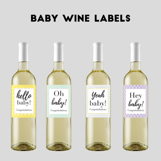 Load image into Gallery viewer, Funny Baby Shower Card Baby Wine Labels-Wine + Beer Labels-Crimson and Clover Studio
