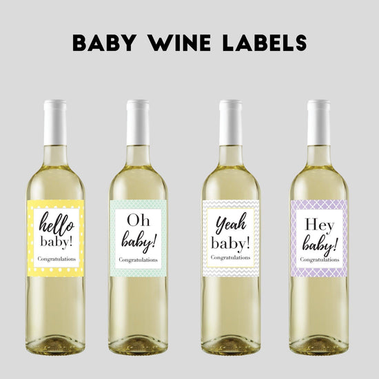 Load image into Gallery viewer, Funny Baby Shower Downloadable PDF Wine Labels-Wine + Beer Labels-Crimson and Clover Studio
