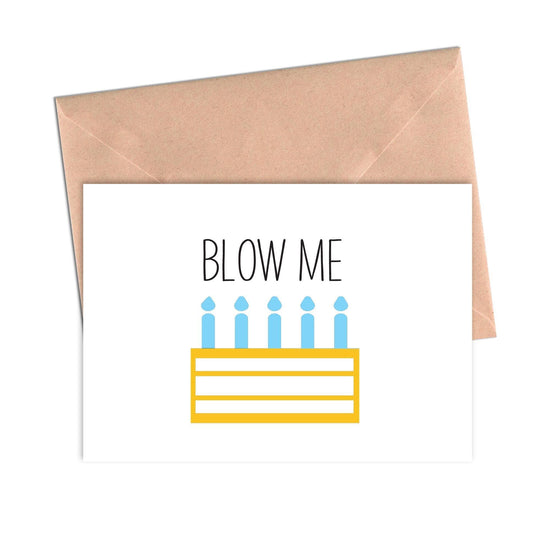 Funny Birthday Card Blow Me-Birthday-Crimson and Clover Studio