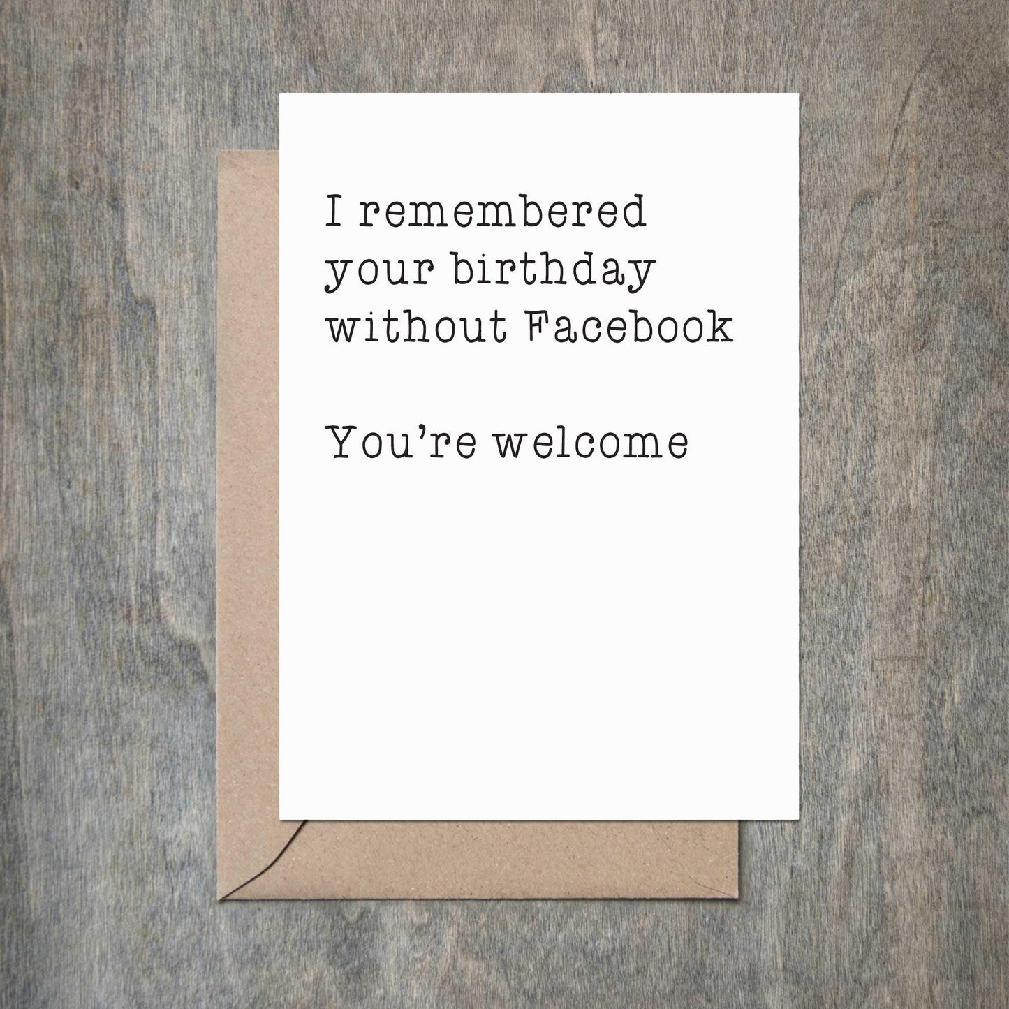 Funny Birthday Card Remembered Birthday Without Facebook-Birthday-Crimson and Clover Studio