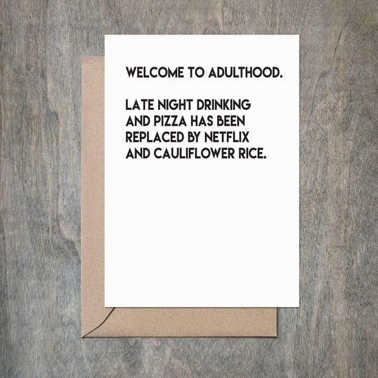 Funny Birthday Card Welcome to Adulthood-Birthday-Crimson and Clover Studio