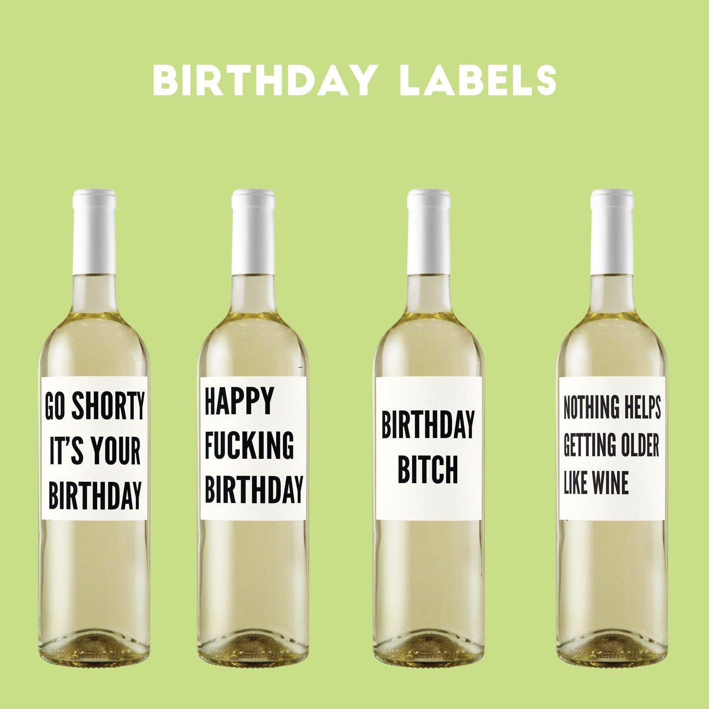 Funny Birthday Wine Labels-Wine + Beer Labels-Crimson and Clover Studio