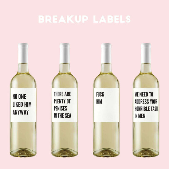 Funny Breakup Downloadable PDF Wine Labels-Wine + Beer Labels-Crimson and Clover Studio