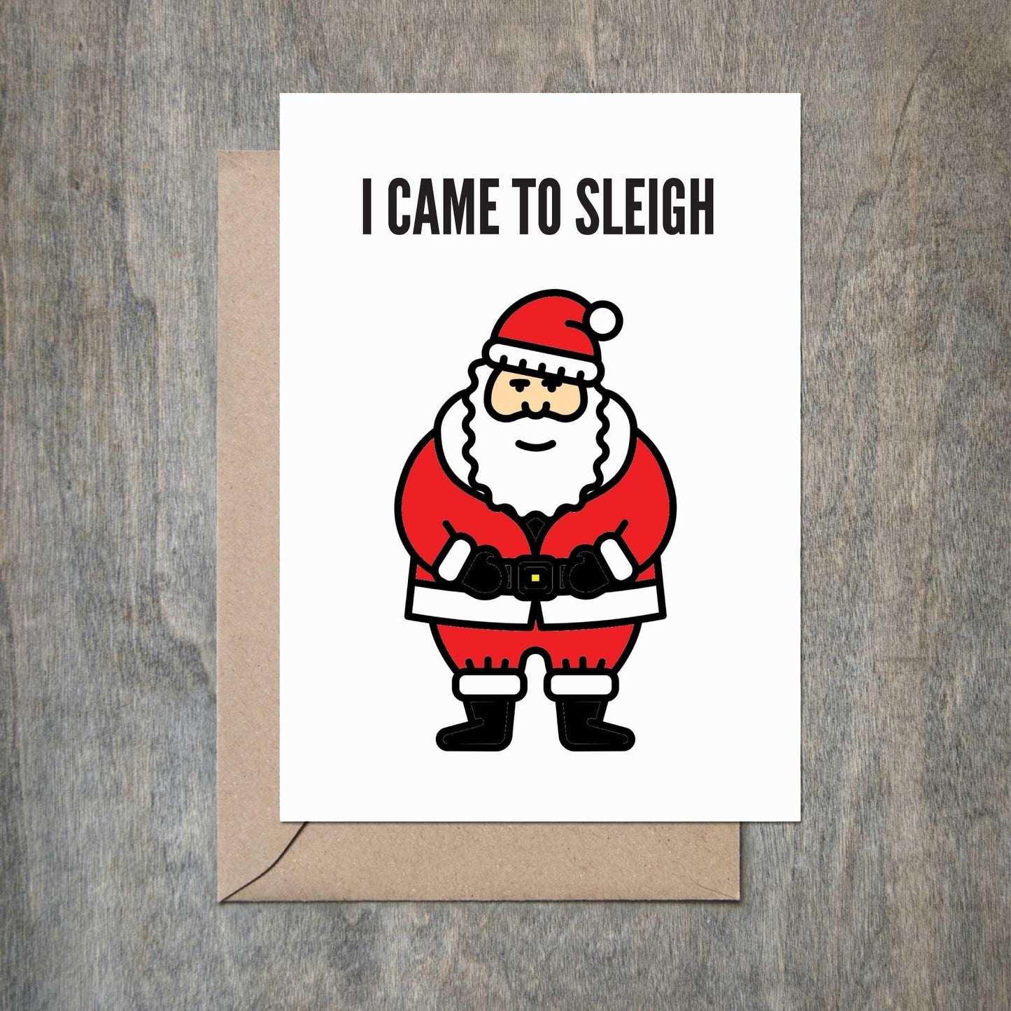 Funny Christmas Card I Came to Sleigh-Holiday Cards-Crimson and Clover Studio