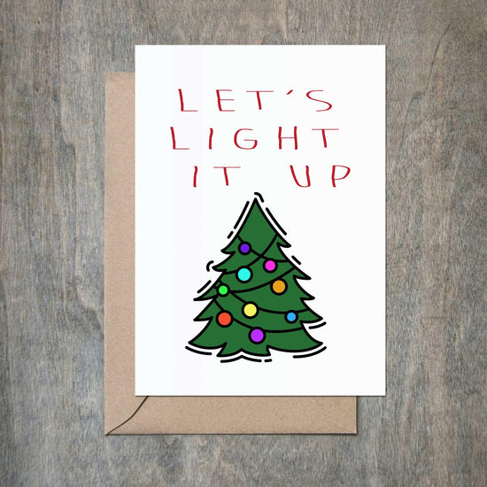 Funny Christmas Card Let's Light It Up Card-Holiday Cards-Crimson and Clover Studio