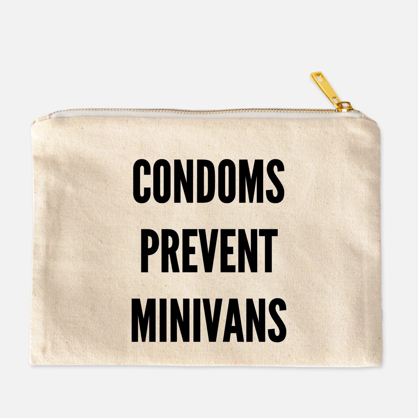 Funny Cosmetic Bag Gift Condoms Prevent Minivans Cosmetic Bag-Cosmetic Bags-Crimson and Clover Studio