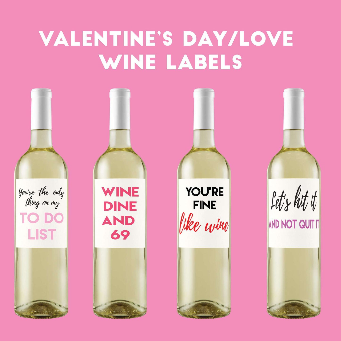 Funny Love Anniversary Valentine Downloadable PDF Wine Labels-Love Cards-Crimson and Clover Studio