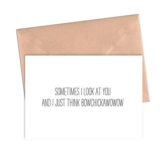 Load image into Gallery viewer, Funny Love Card Bowchickawowow Love Anniversary Card-Love Cards-Crimson and Clover Studio
