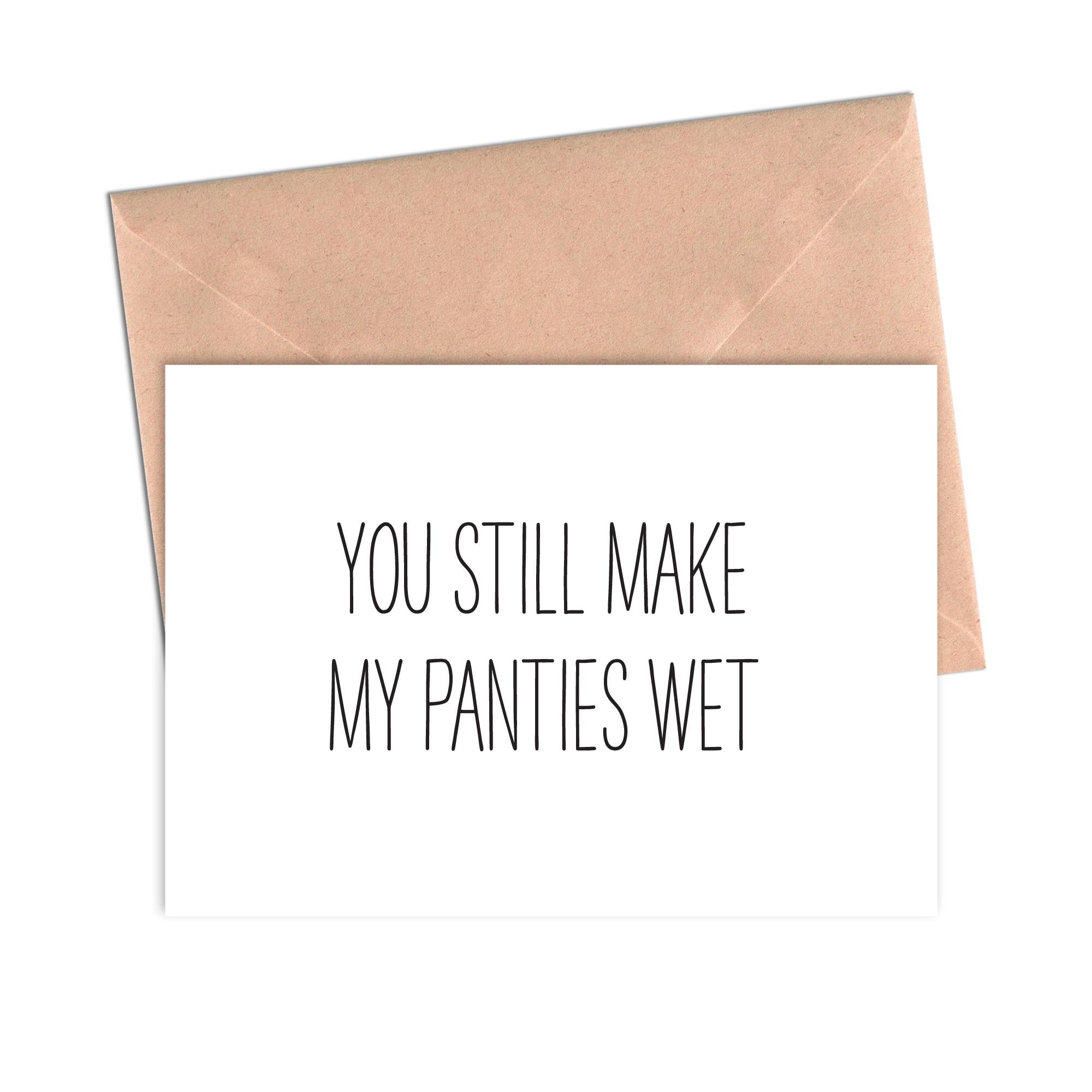 Funny Love Card Panties Wet