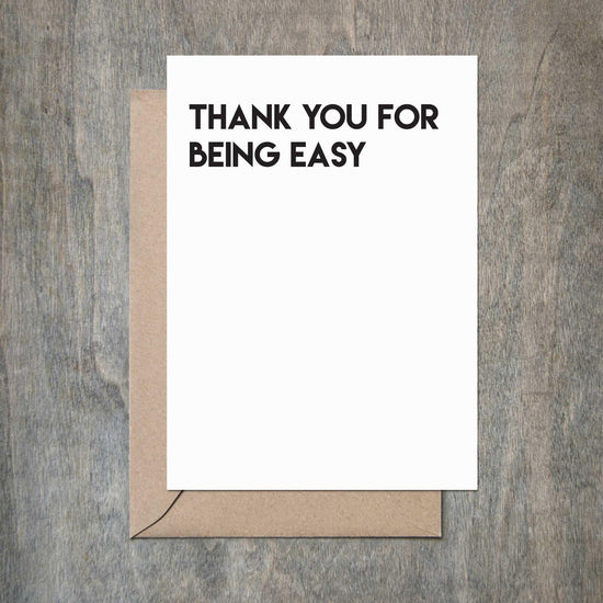 Load image into Gallery viewer, Funny Love Card Thank You for Being Easy Love Anniversary Card-Love Cards-Crimson and Clover Studio
