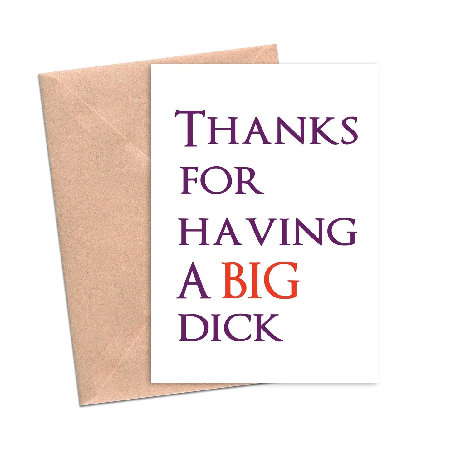Funny Love Card Thanks for Having a Big D*ck-Love Cards-Crimson and Clover Studio