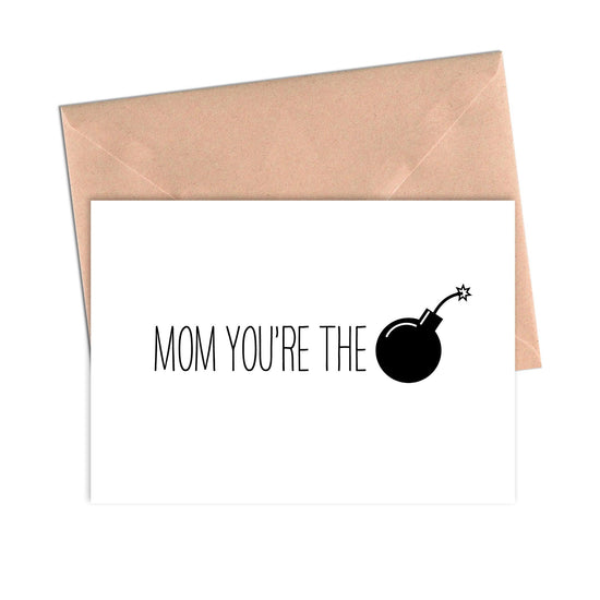 Funny Mother's Day Card Mom You're the Bomb-Mom and Dad-Crimson and Clover Studio