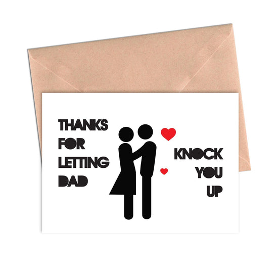 Funny Mother's Day Card Thanks for Letting Dad Knock You Up Funny Card for Mom Dad-Mom and Dad-Crimson and Clover Studio