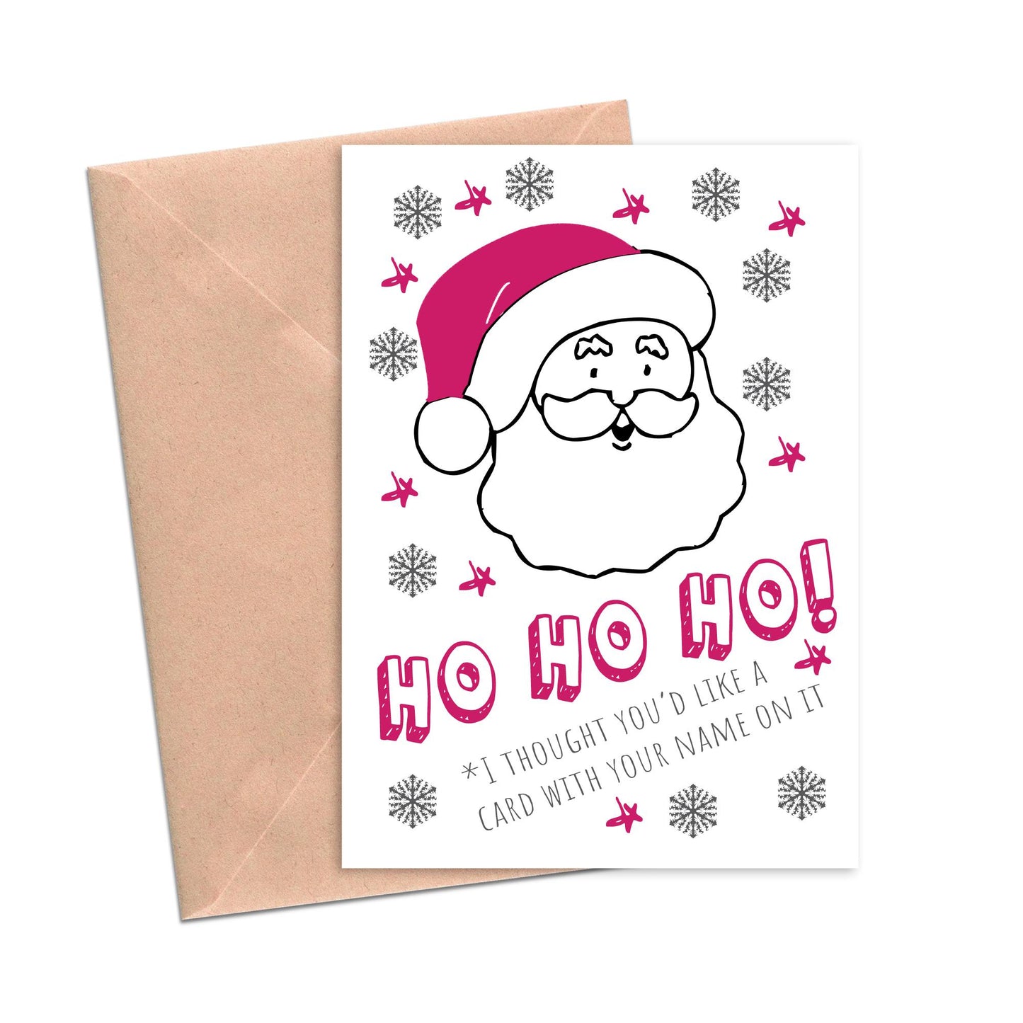 Ho Ho Ho Christmas Funny Holiday Card-Holiday Cards-Crimson and Clover Studio
