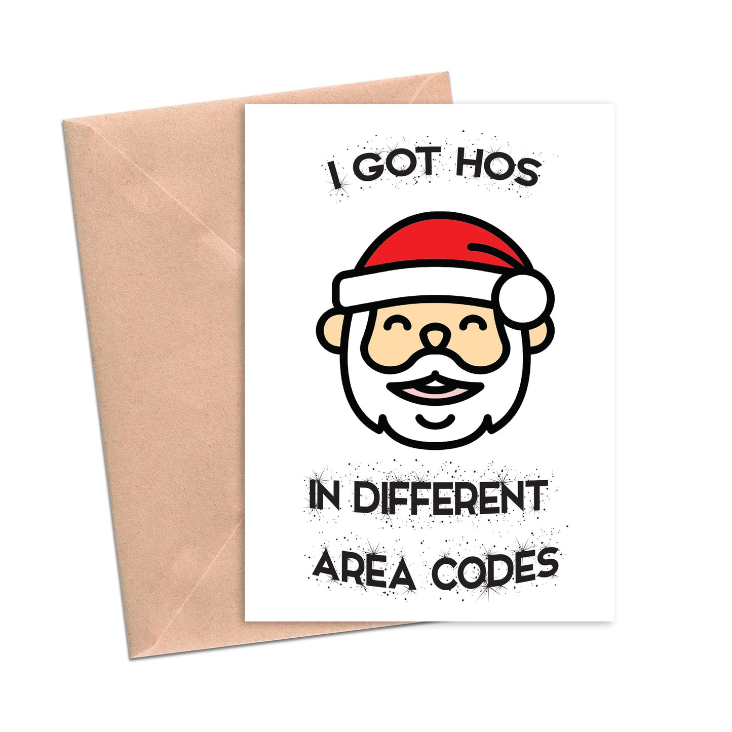 Hoes in Different Area Codes Christmas Funny Holiday Card-Holiday Cards-Crimson and Clover Studio