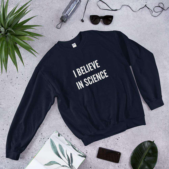 Load image into Gallery viewer, I Believe in Science Unisex Eco-Friendly Sweatshirt-Sweatshirt-Crimson and Clover Studio

