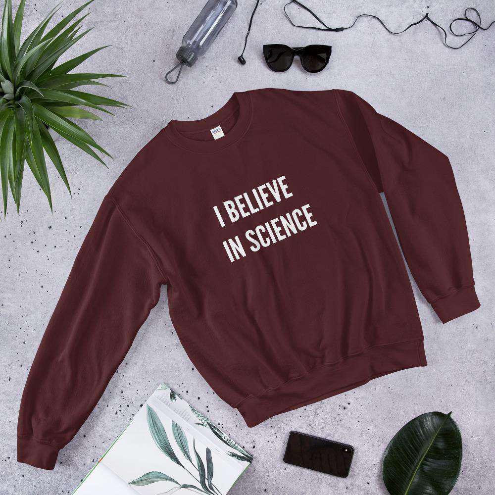 Load image into Gallery viewer, I Believe in Science Unisex Eco-Friendly Sweatshirt-Sweatshirt-Crimson and Clover Studio
