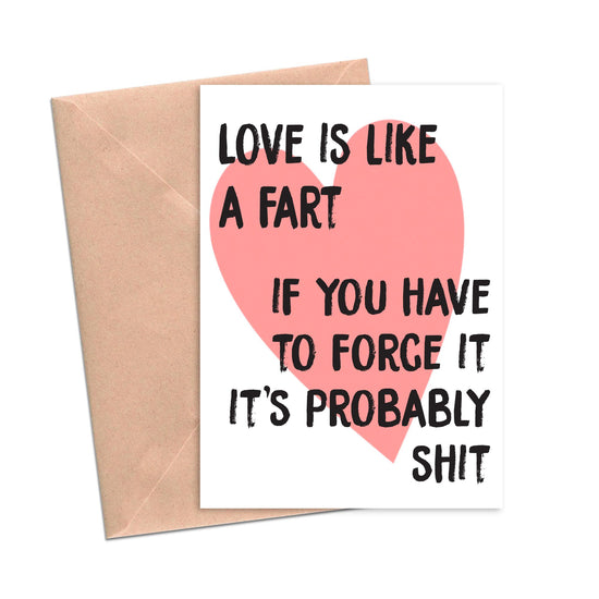 Love is Like a Fart Breakup Breakup Divorce Card-Breakup Card-Crimson and Clover Studio