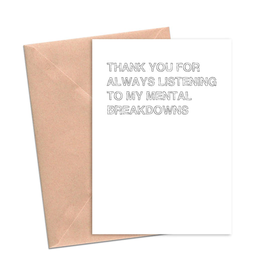 Mental Breakdowns Funny Friendship Card-Friendship Cards-Crimson and Clover Studio